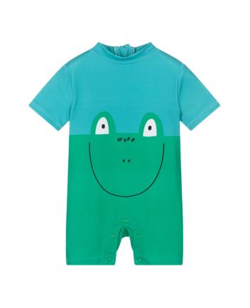 Baby Boys Blue & Green Frog Sun Suit (UPF50+)