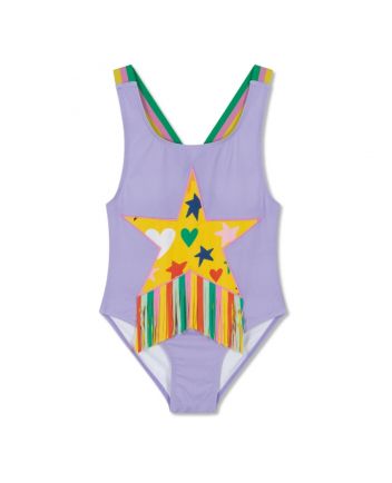 Girls Purple Star Swimsuit (UPF50+)