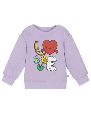 Baby Girls Purple Cartoon-Print Sweatshirt