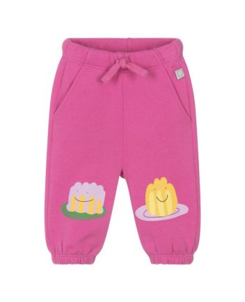 Baby Girls Pink Jelly-Print Drawstring Track Pants