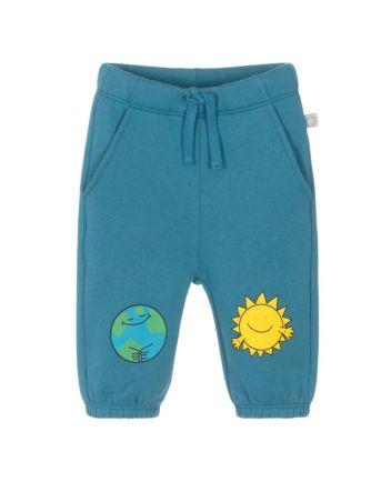 Baby Unisex Blue Sun & Earth-Print Joggers