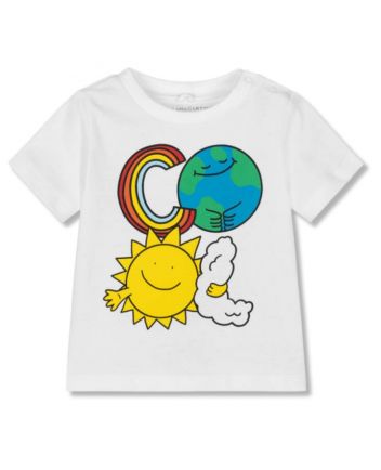 Baby Girls White Graphic-Print T-Shirt