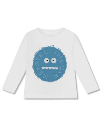 Baby Boys White Monster-Print T-shirt