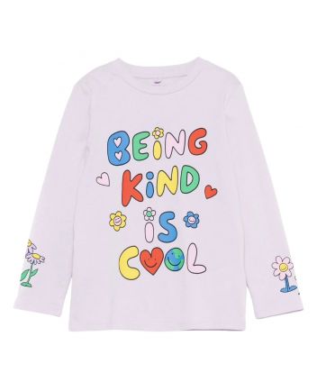 Girls Purple Graphic-Print T-shirt