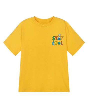 Boys Yellow Graphic-Print T-shirt