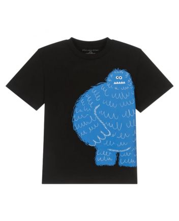 Boys Black Yeti Print T-shirt