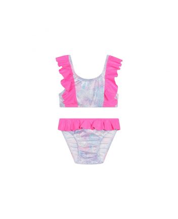 Girls Pink Frilled Detail Bikini