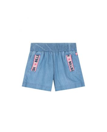 Girls Blue Cotton Logo Shorts