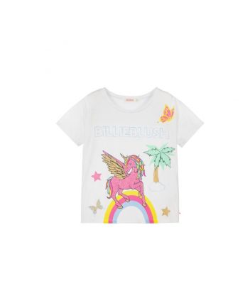 White Cotton Unicorn Logo T-Shirt