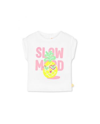 Girls White Sleeveless Pineapple T-Shirt