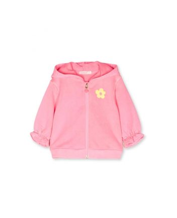 Girls Pink Logo-Print Zip-up Hoodie