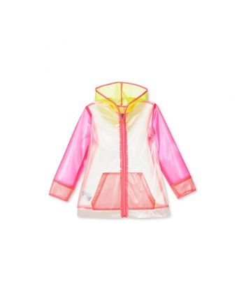 Girls Pink Transparent Raincoat