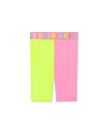 Girls Pink & Yellow Logo-Waistband Trouser