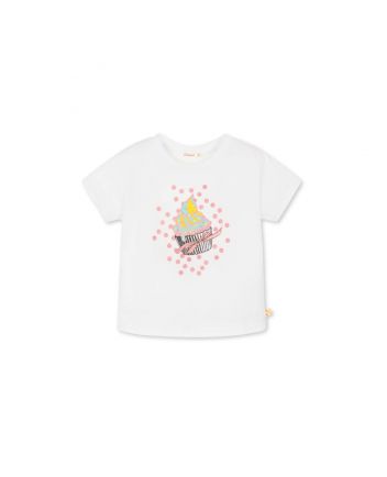 Girls White Cupcake Cotton T-Shirt