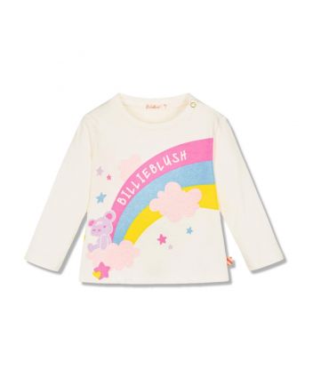 Baby Girls Ivory Cotton Rainbow T-Shirt