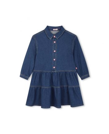 Girls Blue Denim Sequin Dress