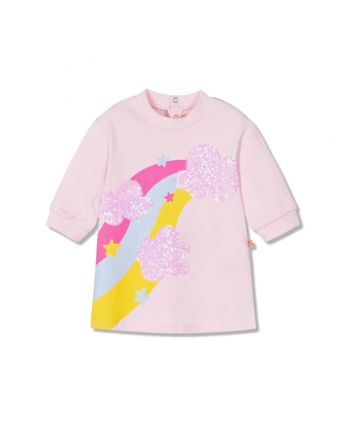 Baby Girls Pink Sequin Rainbow Dress
