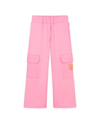 Girls Pink Jersey Cargo Trousers