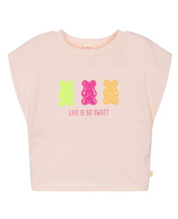 Girls Pink Cotton Gummy Bear T-Shirt