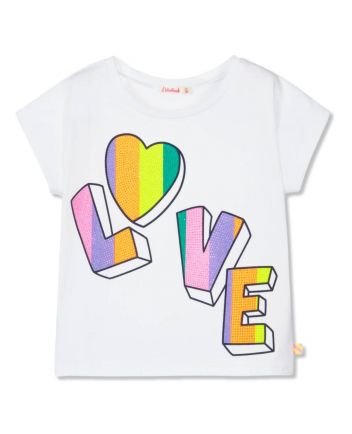 Girls White 'LOVE' Graphic Print T-Shirt