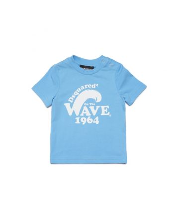 Baby Kids Blue Logo Print T-Shirt