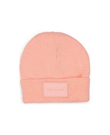 Girls Orange Beanie Logo Hat