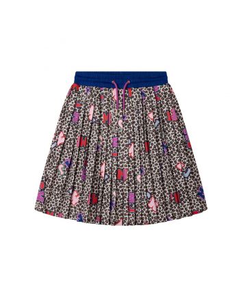 Animal Print Pleated Skirt