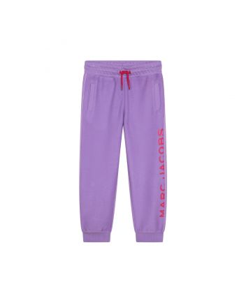 Girls Purple Logo Print Track Pant