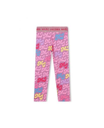 Girls Pink Logo Leggings