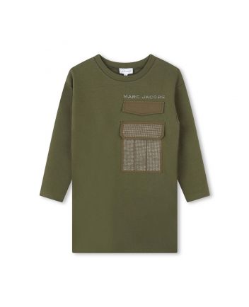 Girls Green Long-Sleeved Dress