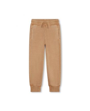 Unisex Beige Smiley-Print Trousers