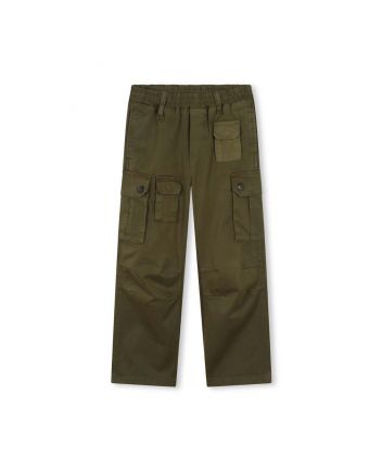 Unisex Green Cotton Cargo Trousers