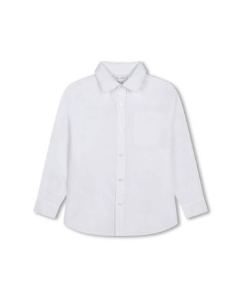 Boys White Long-Sleeves Cotton Shirt