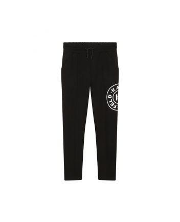 Kids Black Logo-Print Drawstring Track Pants