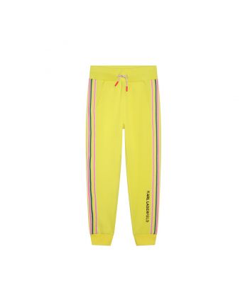 Girls Yellow Logo Print Track Pant