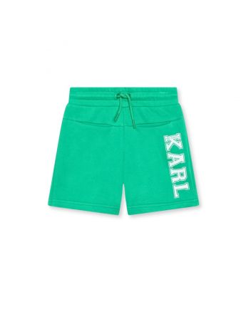 Boys Green Logo-Print Track Shorts