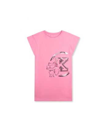 Girls Pink Choupette Cotton T-Shirt Dress