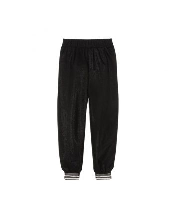 Girls Black Sparkly Joggers