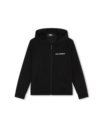 Boys Black Zip-Up Hoodie