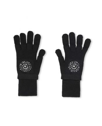 Girls Black Monogram-Embellished Gloves