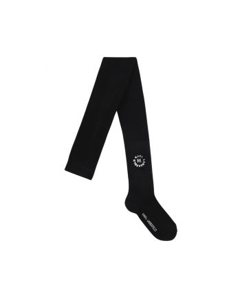 Girls Black Logo-Print Tights