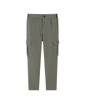 Boys Olive Green Cargo Pockets Joggers