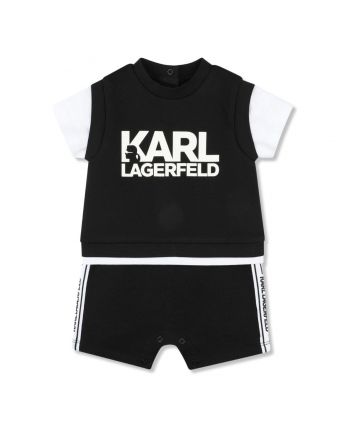 Baby Boys Black Logo-Print Shortie